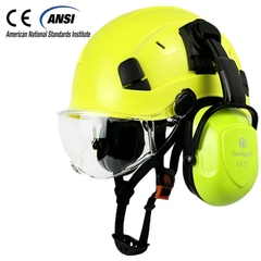 Capacete De Segurança Com Óculos De Proteção e Auriculares