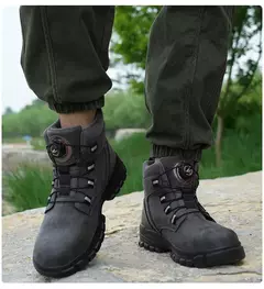 Botas de Trabalho com Botão Rotativo para Homens na internet