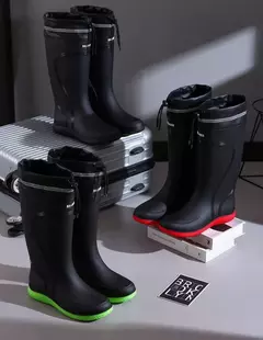 Botas de chuva longas impermeáveis para homens, sapatos masculinos de cultivo, na internet