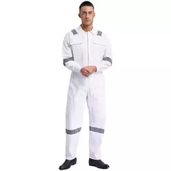 Macacão de Trabalho Leve Masculino Contra Poeira com Tiras Reflexivas - MDSecurPro