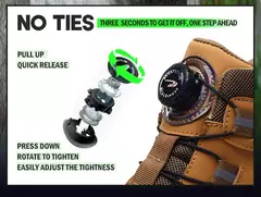 Botas de Trabalho com Botão Rotativo para Homens - MDSecurPro