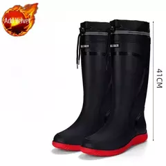 Imagem do Botas de chuva longas impermeáveis para homens, sapatos masculinos de cultivo,