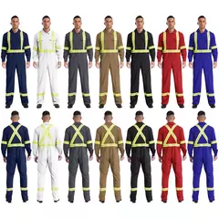 Fatos de trabalho com listras reflexivas para homens e mulheres Uniforme - MDSecurPro