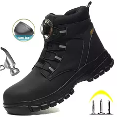 Botas de Trabalho com Botão Rotativo para Homens