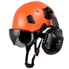 Capacete De Segurança Com Óculos De Proteção e Auriculares - comprar online