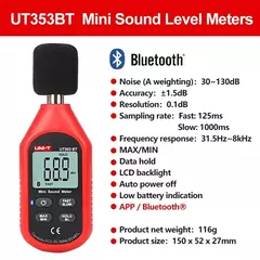 UNI-T UT383/UT383BT Medidor de Luz, UT363/UT363BT Anemômetro, UT353/UT353BT Medidor de Ruído, UT333/UT333BT Termo-higrômetro Digital com Bluetooth - comprar online