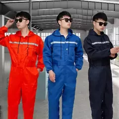 Macacão de trabalho masculino roupas de trabalho de segurança com tiras reflexivas