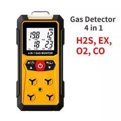 Medidor do detector de gás 4 em 1, oxigênio, O2, monóxido de carbono, CO, H2S