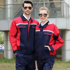Conjunto de roupas de trabalho de manga comprida masculina, uniformes de oficina - MDSecurPro