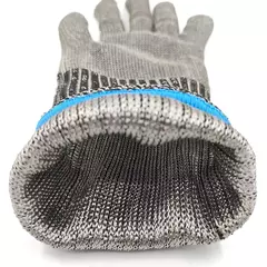 Luvas longas do fio de aço inoxidável, produto comestível, anti corte, carne