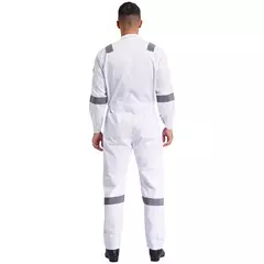 Imagem do Macacão de Trabalho Leve Masculino Contra Poeira com Tiras Reflexivas