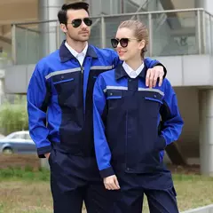Conjunto de roupas de trabalho de manga comprida masculina, uniformes de oficina - MDSecurPro