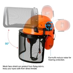 Imagem do Conjunto Capacete Auricular e viseira e Proteção Ajustável Profissional