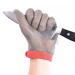 Imagem do Luva de malha de aço inoxidável da correia plástica corte resistente do corte