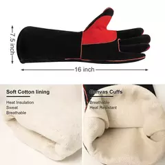 Arcaptain luvas de soldagem trabalho soldador cowskin couro churrasco luva grill - loja online
