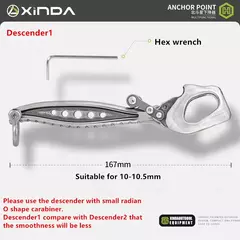 Xinda Escalada Descender Aço desativada Big Dipper Descender para Trabalhar em