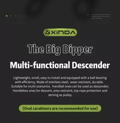 Xinda Escalada Descender Aço desativada Big Dipper Descender para Trabalhar em