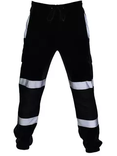 Imagem do Calças de jogging reflexivas listradas masculinas, calças de uniforme de trabalho