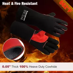 Arcaptain luvas de soldagem trabalho soldador cowskin couro churrasco luva grill - loja online