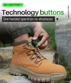 Botas de Trabalho com Botão Rotativo para Homens - loja online