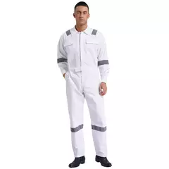 Macacão de Trabalho Leve Masculino Contra Poeira com Tiras Reflexivas - loja online