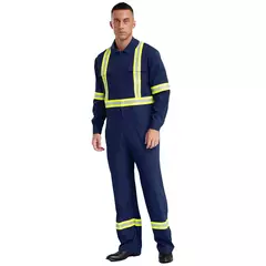 Imagem do Fatos de trabalho com listras reflexivas para homens e mulheres Uniforme
