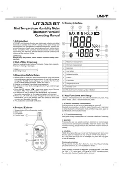UNI-T UT383/UT383BT Medidor de Luz, UT363/UT363BT Anemômetro, UT353/UT353BT Medidor de Ruído, UT333/UT333BT Termo-higrômetro Digital com Bluetooth - MDSecurPro