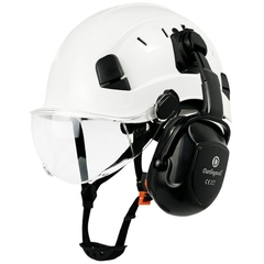 Capacete De Segurança Com Óculos De Proteção e Auriculares - MDSecurPro