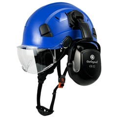 Capacete De Segurança Com Óculos De Proteção e Auriculares - loja online