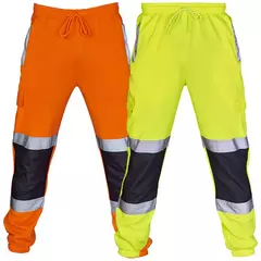 Calças de jogging reflexivas listradas masculinas, calças de uniforme de trabalho - loja online