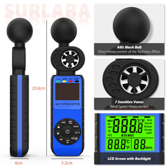 IBUTG 3 em 1 anemômetro portátil HP-881W do medidor de velocidade do vento - comprar online