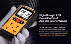 Medidor do detector de gás 4 em 1, oxigênio, O2, monóxido de carbono, CO, H2S - comprar online