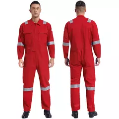 Macacão de Trabalho Leve Masculino Contra Poeira com Tiras Reflexivas