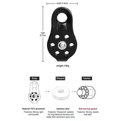 Polia de Escalada Profissional 20kN - Segurança e Desempenho Superior - MDSecurPro