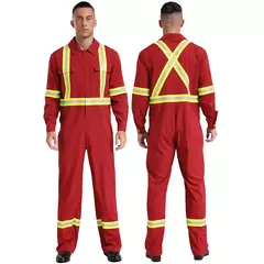 Fatos de trabalho com listras reflexivas para homens e mulheres Uniforme - comprar online