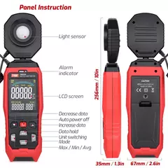 Medidor de Luz Digital Fotografia Luxmeter Sonda Destacável Iluminômetro Lux/Fc Fotômetro Environmental Tester - MDSecurPro