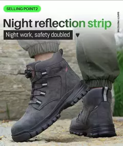Botas de Trabalho com Botão Rotativo para Homens - MDSecurPro
