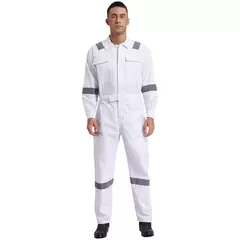 Macacão de Trabalho Leve Masculino Contra Poeira com Tiras Reflexivas - comprar online