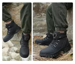 Botas de Trabalho com Botão Rotativo para Homens