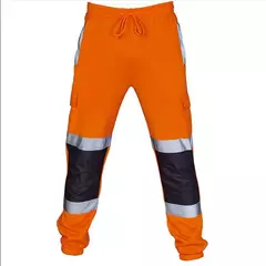 Calças de jogging reflexivas listradas masculinas, calças de uniforme de trabalho na internet