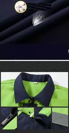 Conjunto de roupas de trabalho de manga comprida masculina, uniformes de oficina - MDSecurPro