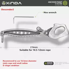 Xinda Escalada Descender Aço desativada Big Dipper Descender para Trabalhar em na internet
