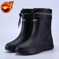 Botas de chuva longas impermeáveis para homens, sapatos masculinos de cultivo,