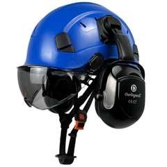 Imagem do Capacete De Segurança Com Óculos De Proteção e Auriculares