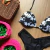 Biquini meia taça estampado  calcinha asa delta empina bumbum preto e branco 