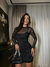 Vestido pedraria c/ tule preto