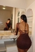 Vestido tule preto curto marrom
