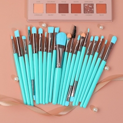 Kit 20 Pinceis Profissionais Pincel Maquiagem Preto e Neon