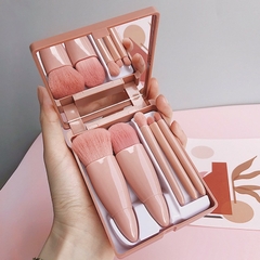 Mini Espelho De Maquiagem Portátil Com 5 Pçs Pincéis De Maquiagem Lupa Mão S - comprar online
