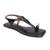 Sandália Zoe - Sola Quadrada com Modelagem Asa Delta Metalic Preto - comprar online
